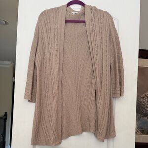 J. Jill Beige Open Front Cardigan